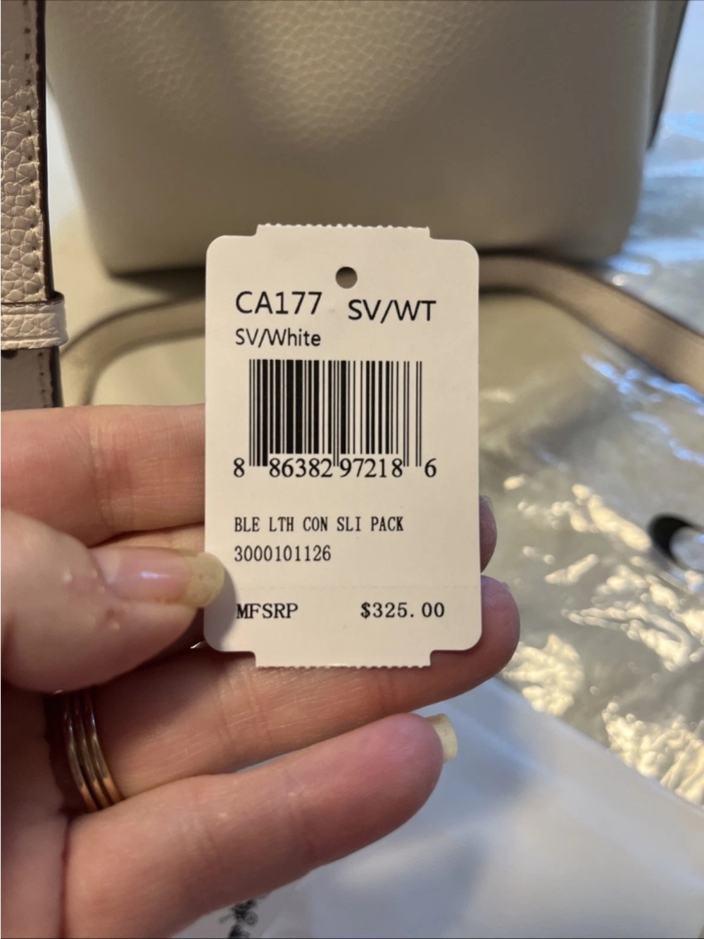 Coach Mollie 22 Bucket Bag Pebbled Leather chalk CA177 - Picture 9 of 13